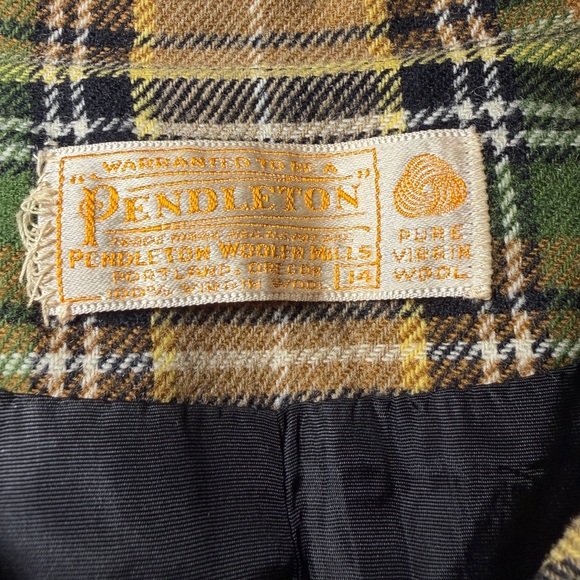 Pendleton | Vintage Wool Plaid Jacket in Green and Yellow - Picture 3 of 3